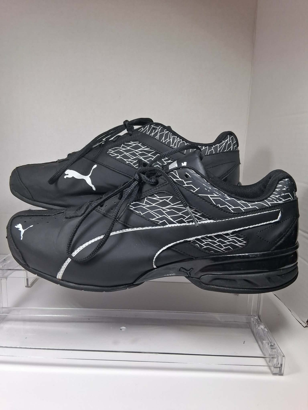 PUMA Men's Black/White Lace-Up Low Top Athletic Sneakers 191175-03 Sz: 12